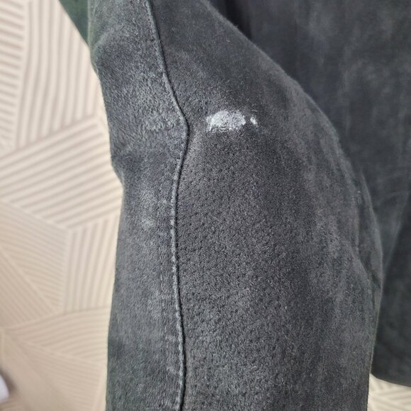 Vintage Suede Leather Sport Coat Jacket Men's Large Black Button Up Mens - Picture 7 of 10